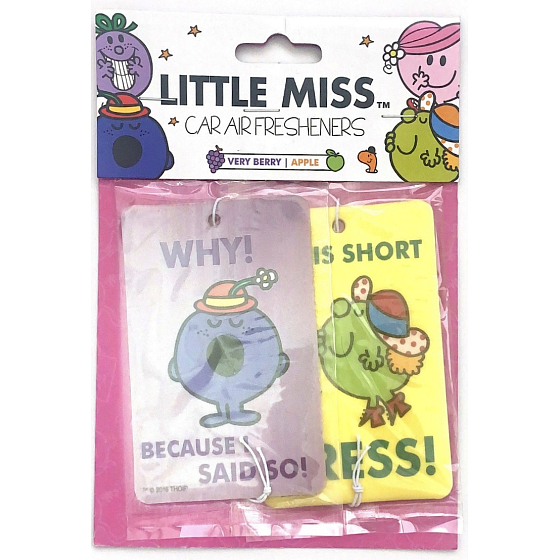 Little Miss Car Airfresheners vonná visačka do auta papírová s vůní jablka a hroznů 96 x 65 mm 2 kusy