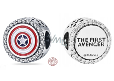 Zawieszka ze srebra próby 925 Marvel The Avengers, Kapitan Ameryka, charms do bransoletki film