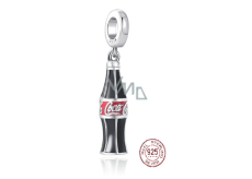 Zawieszka ze srebra próby 925 Coca Cola butelka, wisiorek na bransoletkę, jedzenie i picie