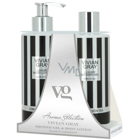 Vivian Gray Lemon & Green Tea luksusowe mleczko do ciała 250 ml + luksusowy żel pod prysznic 250 ml, zestaw kosmetyczny
