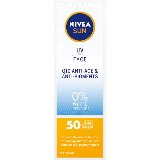 Nivea Sun OF 50 Q10 UV & Face krem przeciwsłoneczny przeciwko zmarszczkom, 50 ml