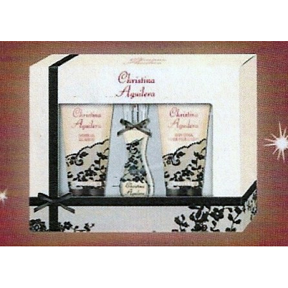 Christina Aguilera Signature parfémovaná voda pro ženy 15 ml + sprchový gel 50 ml + tělové mléko 50 ml, dárková sada