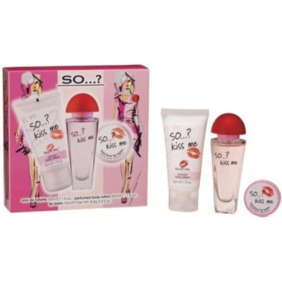 SO…? Kiss Me toaletní voda 30 ml + tělové mléko 50 ml + balzám na rty 10 ml, kosmetická sada
