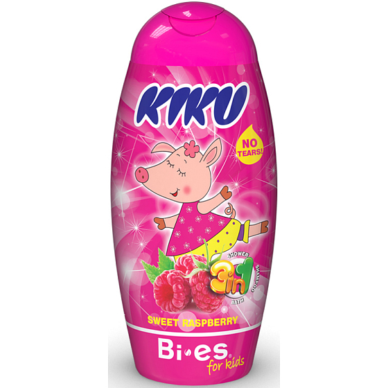 Kiku Sweet Raspberry 3v1 sprchový gel, šampon a pěna pro děti 250 ml