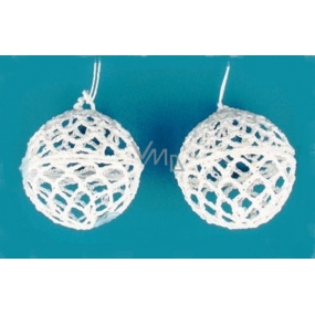 Háčkované vánoční ozdoby ( 2 baňky prostorové) 6 cm Háčkované vánoční ozdoby ( 2 baňky prostorové) 6 cm