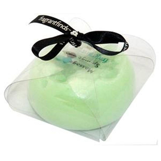 Fragrant Appleliscious Glycerinowe mydło masażne z gąbką napełnioną zapachem DKNY Green Apples w kolorze jasnej zieleni 200 g
