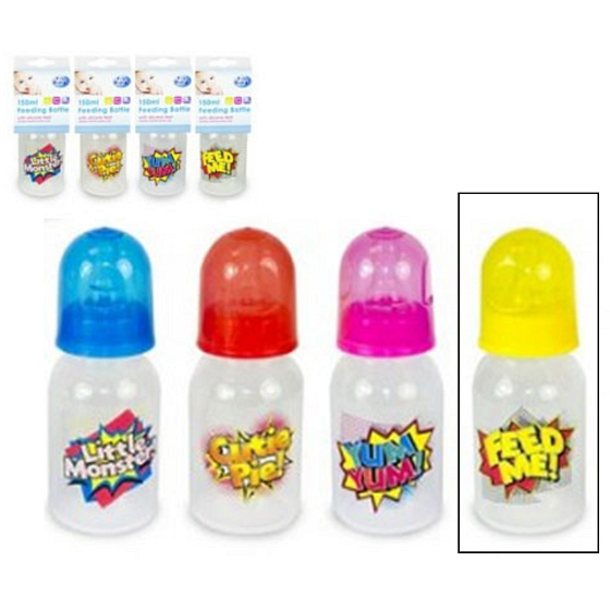 First Steps Slogan 0+ kojenecká láhev žlutá 150 ml