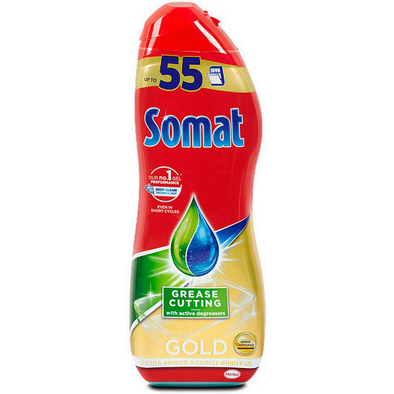 Somat Gold Gel s technologií hloubkového čištění gel na mytí nádobí v myčce 55 dávek 990 ml