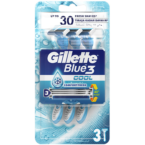 Gillette Blue 3 Cool 3 ostrza do golenia dla mężczyzn 3 sztuki