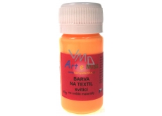 Art e Miss Farba do tkanin świecąca - świeci w ciemności, na jasne materiały 72 Neon pomarańczowa jasna 40 g