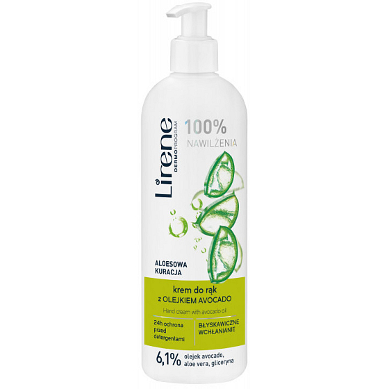 Lirene Aloe Vera a avokádový olej krém na ruce dávkovač 180 ml