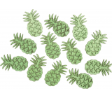 Ananas drewniany zielony 4 cm, 12 sztuk