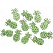 Ananas drewniany zielony 4 cm, 12 sztuk