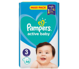 Pampers Active Baby rozmiar 3, 6-10 kg pieluchy treningowe 66 sztuk