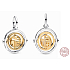 Charm Srebrna 925 Fú symbol obrotowy, zawieszka na bransoletkę