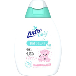Linteo Baby myjące mleczko i szampon z nagietkiem lekarskim, 250 ml Linteo Baby myjące mleczko i szampon z nagietkiem lekarskim, 250 ml