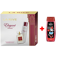 LA RIVE ELEGANT WOMAN woda perfumowana 100 ml + dezodorant w sprayu 150 ml, zestaw prezentowy dla kobiet + Żel pod prysznic La Rive 2w1 Minie 250 ml DODATKOWO