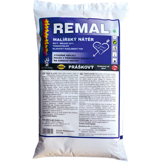 REMAL Malířský nátěr v prášku Bílý 4,5 kg