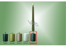 Lima Svíčka hladká metal zelená matná kónická 22 x 250 mm