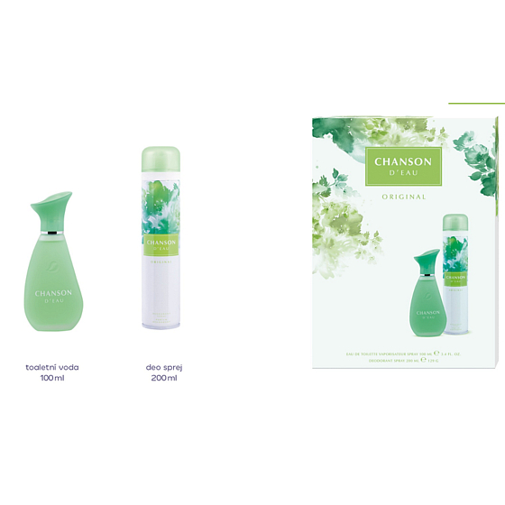 Chanson d Eau Original toaletní voda 100 ml + deodorant sprej 200 ml, dárková sada pro ženy