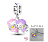 Zawieszka ze srebra próby 925 Luminozny - Znak zodiaku Bliźniąt, element do bransoletki