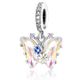 Charm Srebrny 925 Motyl - kwiaty, zawieszka na bransoletkę zwierzę