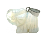 Opalit Slon přívěsek přírodní kámen, ručně broušená figurka 1,8 x 2,5 x 8 mm, kámen přání a naděje