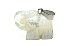 Opalit Slon přívěsek přírodní kámen, ručně broušená figurka 1,8 x 2,5 x 8 mm, kámen přání a naděje
