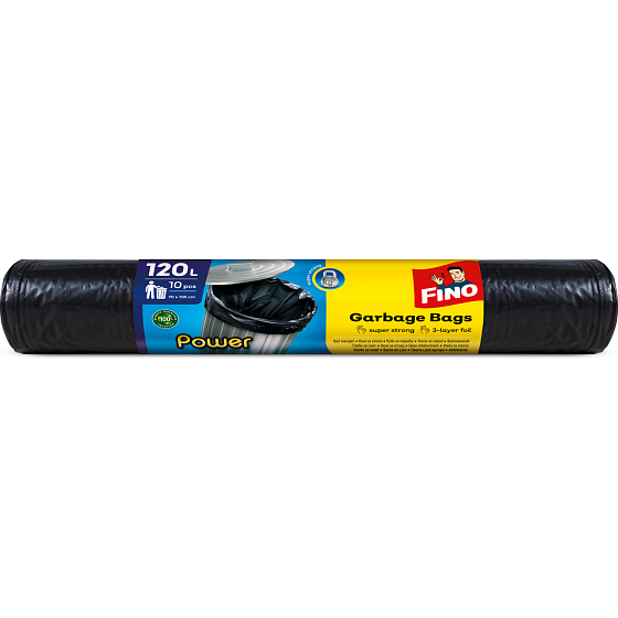 Fino Power worki na śmieci, 40 µ, 77 × 110 cm, 120 l, 10 sztuk