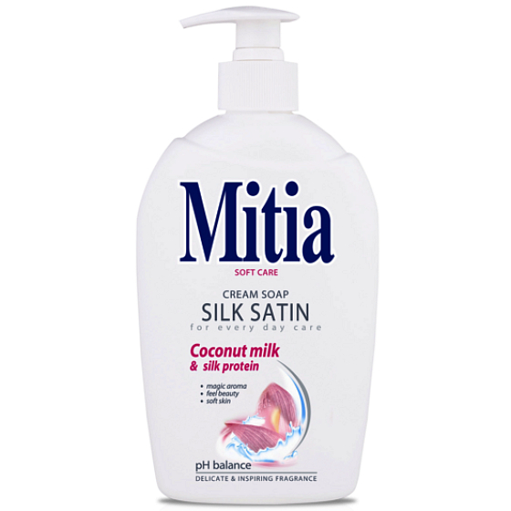 Mitia Silk Satin s kokosovým mlékem tekuté mýdlo dávkovač 1 l