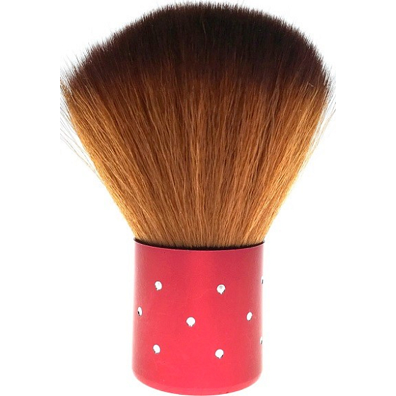 Kosmetický štětec se syntetickými štětinami na pudr červená rukojeť 7 cm