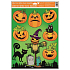 Okenní fólie bez lepidla s glitrem Halloween dýně 42 x 30 cm