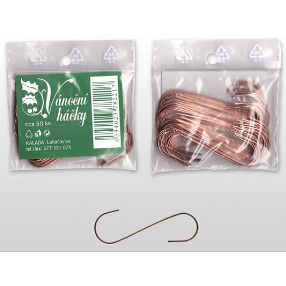 Vánoční háčky měděné 50 kusů