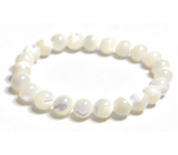 Bransoletka elastyczna z naturalnego kamienia, perełka 8 mm / 16 - 17 cm, symbol kobiecości