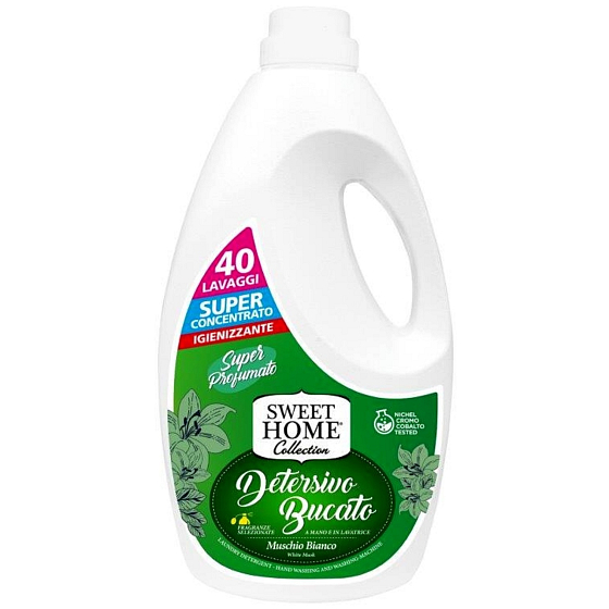 Sweet Home White Musk - Bílý mech prací gel na bílé i barevné prádlo 40 dávek 2 l