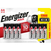Bateria alkaliczna Energizer Max AA, 4 + 4 sztuki gratis