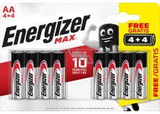 Bateria alkaliczna Energizer Max AA, 4 + 4 sztuki gratis