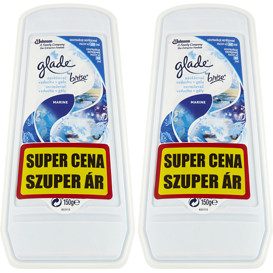 Glade odświeżacz powietrza Żel Pure Clean Marine duo pack 2× 150 g