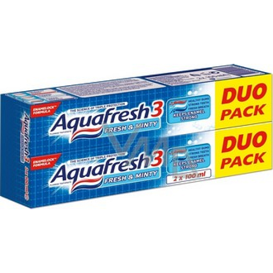 Aquafresh Fresh & Minty zubní pasta 2 x 100 ml, duopack