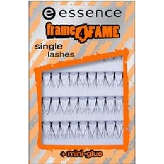 Essence Frame for Fame Umělé nalepovací trsy 03 Single Lashes 40 kusů trsů + mini lepidlo 1 ml