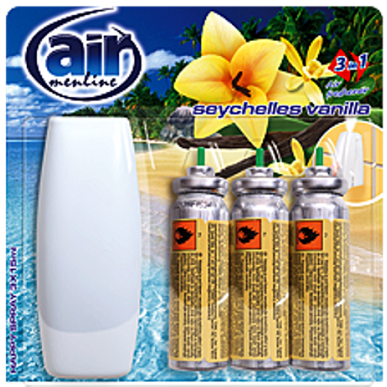 Air Menline Seychelles Vanilla Happy Odświeżacz powietrza komplet + wkłady 3 x 15 ml spray