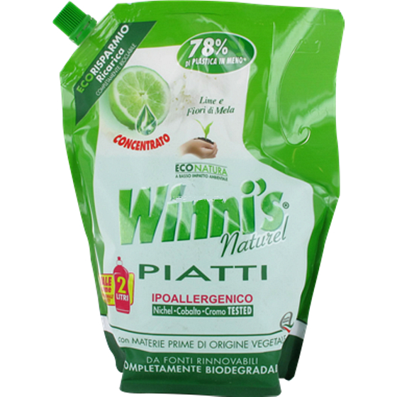 Winnis Eko Piatti Lime koncentrovaný hypoalergenní mycí prostředek na nádobí 1 l