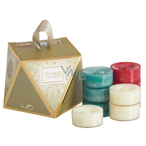 Yankee Candle All Is Bright + Glittering Star + Icy Blue Spruce, čajové svíčky 9 kusů vánoční dárková sada