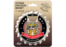Nekupto Hobby 3v1 otwieracz, podkładka, magnes Pasjonat podróżnik 10 cm