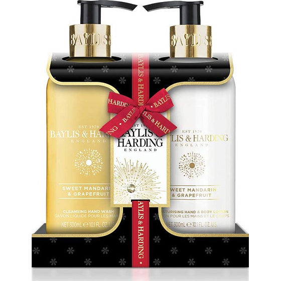 Baylis & Harding Sladká mandarinka a Grapefruit mycí gel dávkovač 300 ml + tělové mléko dávkovač 300 ml, kosmetická sada