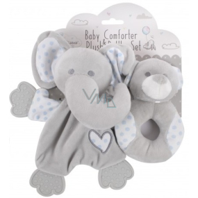 First Steps Usínáček s plyšovou hlavičkou Sloník + Chrastítko s plyšovou hlavičkou Medvídek modrý, plyšový set pro děti First Steps Usínáček s plyšovou hlavičkou Sloník + Chrastítko s plyšovou hlavičkou Medvídek modrý, plyšový set pro děti