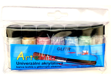 Art e Miss Uniwersalna farba akrylowa z brokatem 7 x 12 g