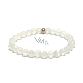 Selenit / Alabaster bransoletka elastyczna naturalny kamień, kuleczka 6 mm / 16 - 17 cm, anielska energia Selenit / Alabaster bransoletka elastyczna naturalny kamień, kuleczka 6 mm / 16 - 17 cm, anielska energia