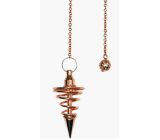 Metalne wahadło spiralne do wieszania Reiki i duchowego leczenia, stożek 25,4 mm, różowe złoto