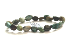 Chryzokol elastyczny bransoletka z naturalnego kamienia, kamień 8 - 10 mm / 16 - 17 cm, kamień króla Salomona